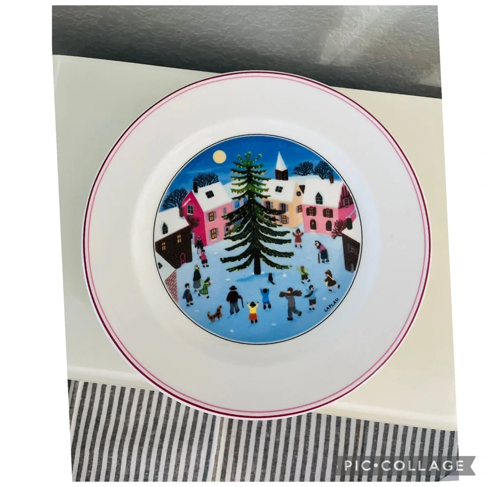 NWT Villeroy & Boch Design Naif Christmas Salad Dessert Plate 8.25 Germany